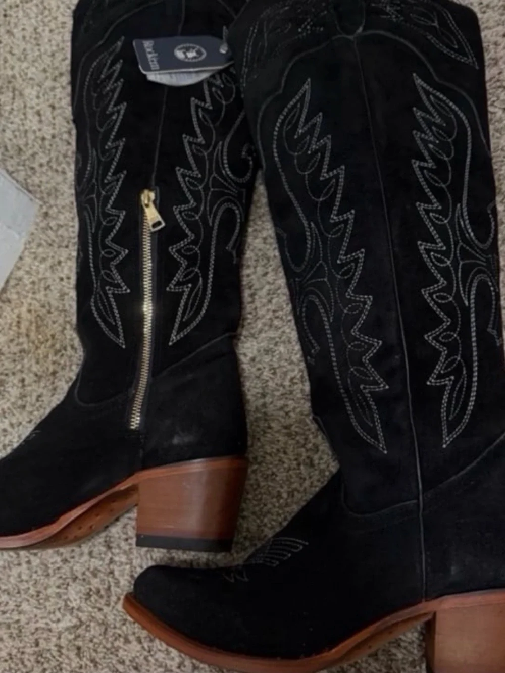 Rockem Black Over the Knee cowboy Boots